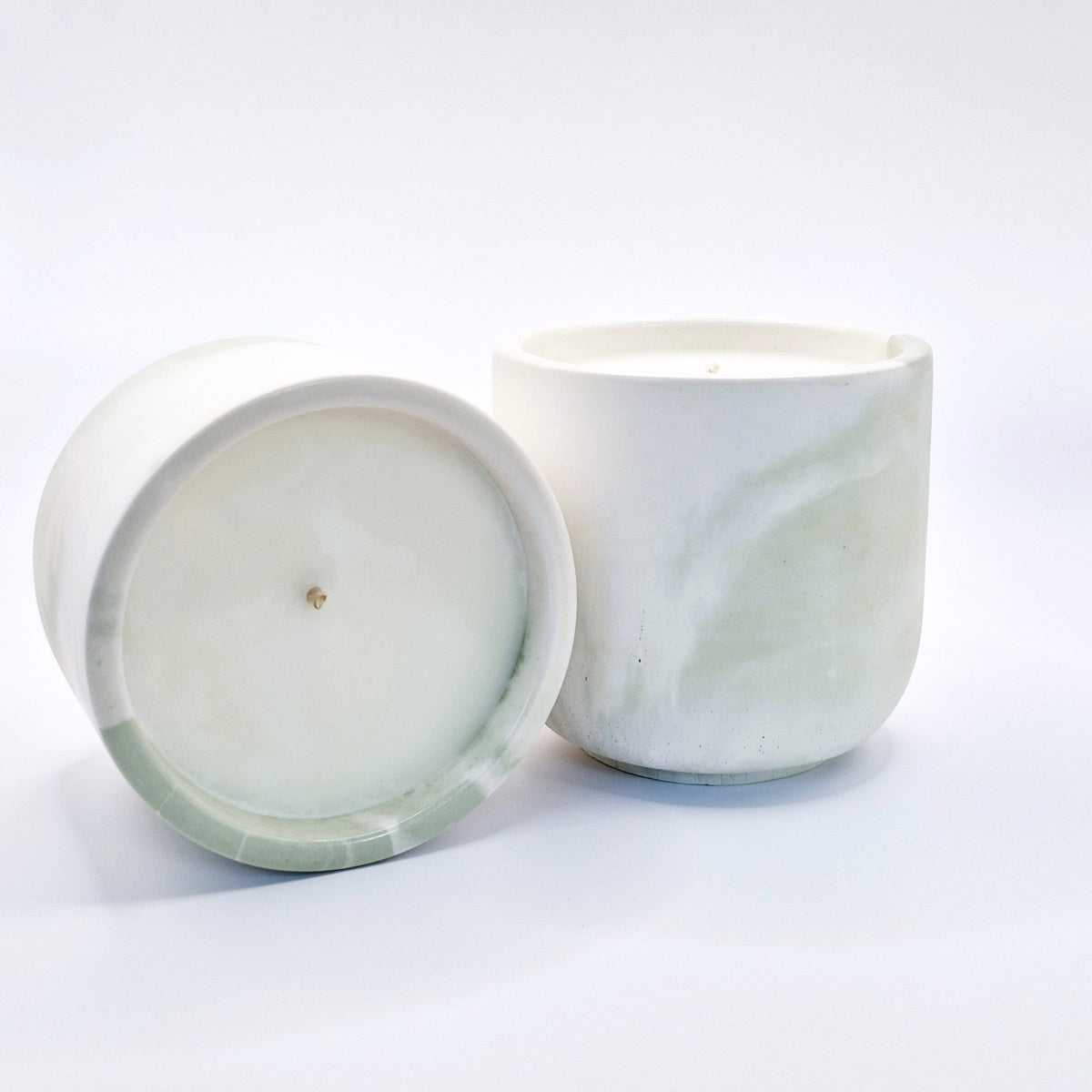 Stone Candle - Sage Green