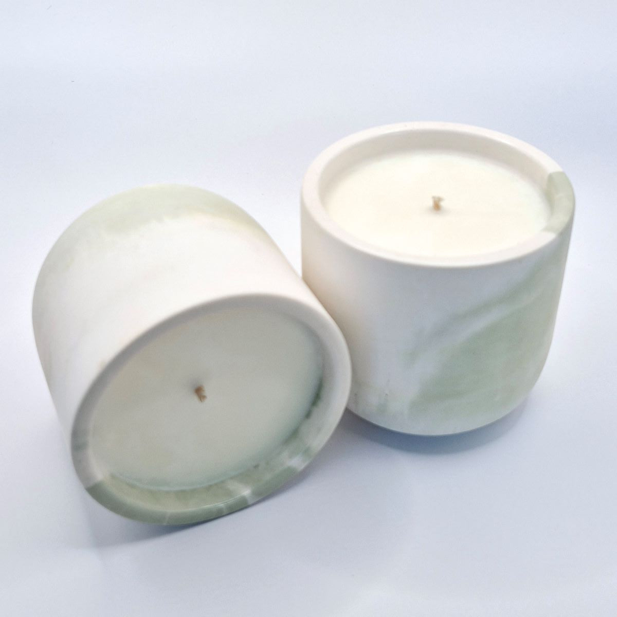 Stone Candle - Sage Green