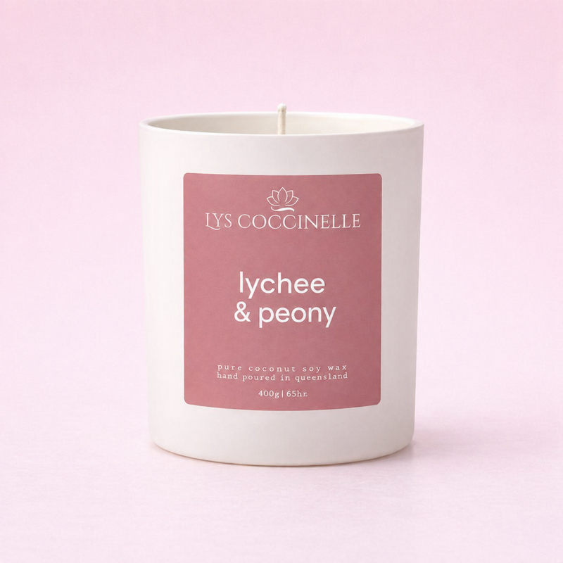 Lychee Peony Large Candle Qld Australia