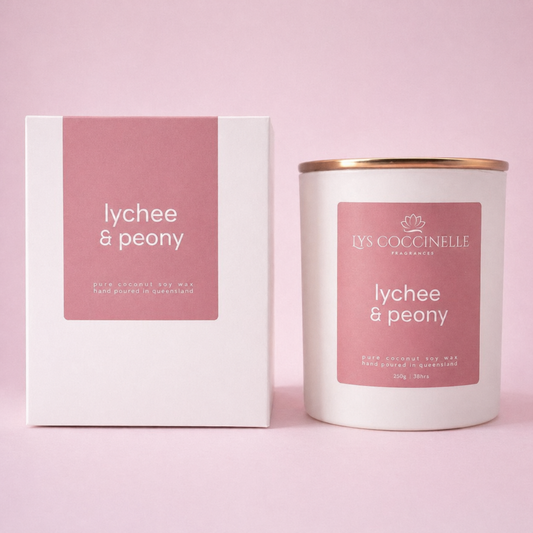 Lychee Peony Large Candle Qld Australia