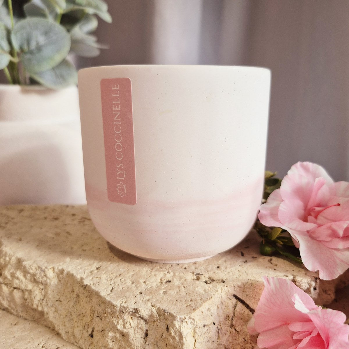 Stone Candle - Dusty Pink