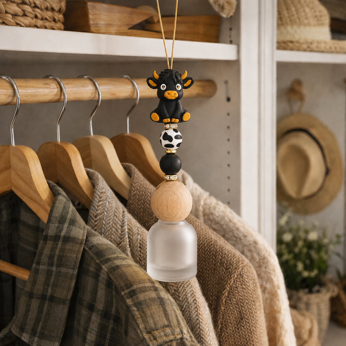 Car Diffuser - Hanging - Highland Cows (with refill bottle)