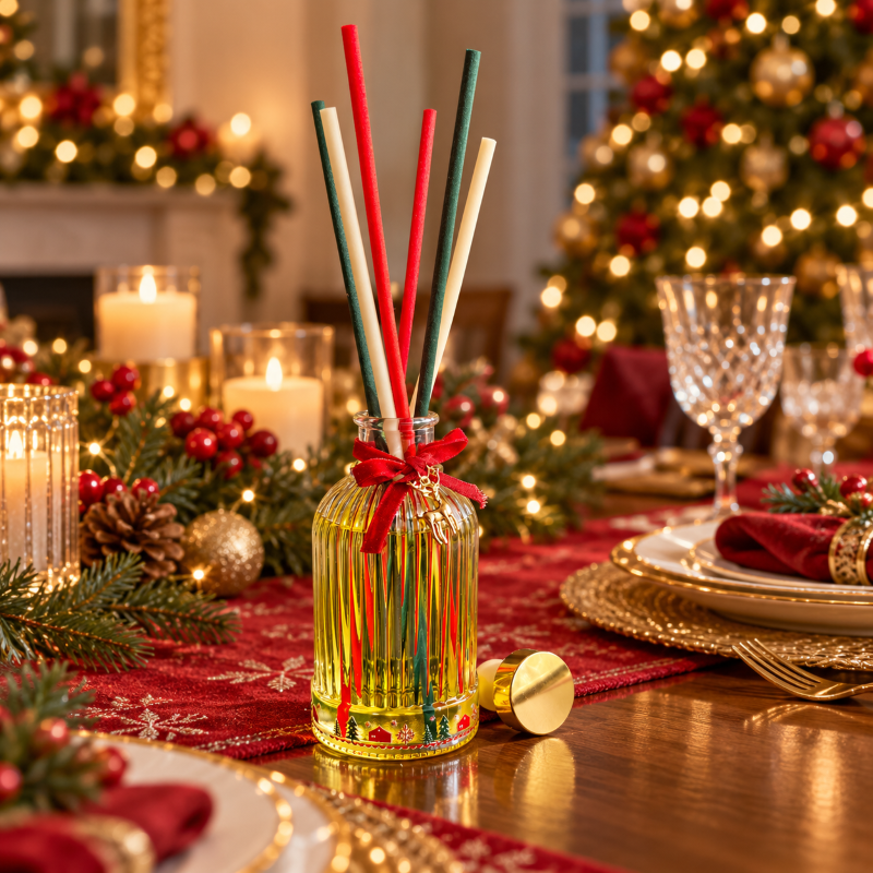 Christmas Reed Diffuser in dining setting