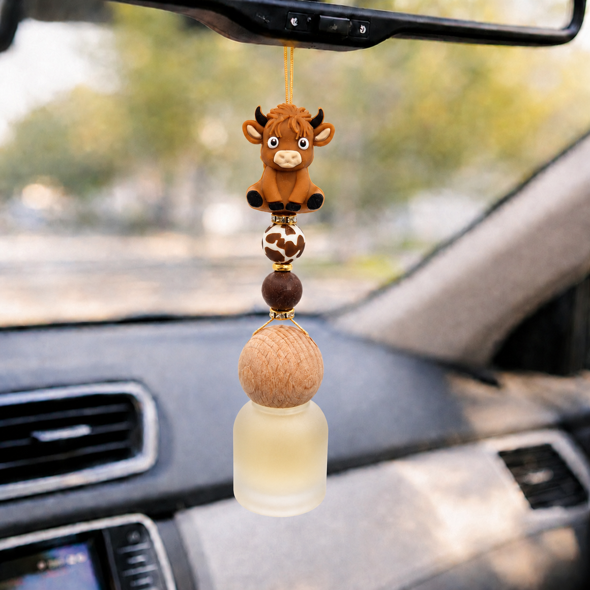 Car Diffuser - Hanging - Highland Cows (with refill bottle)