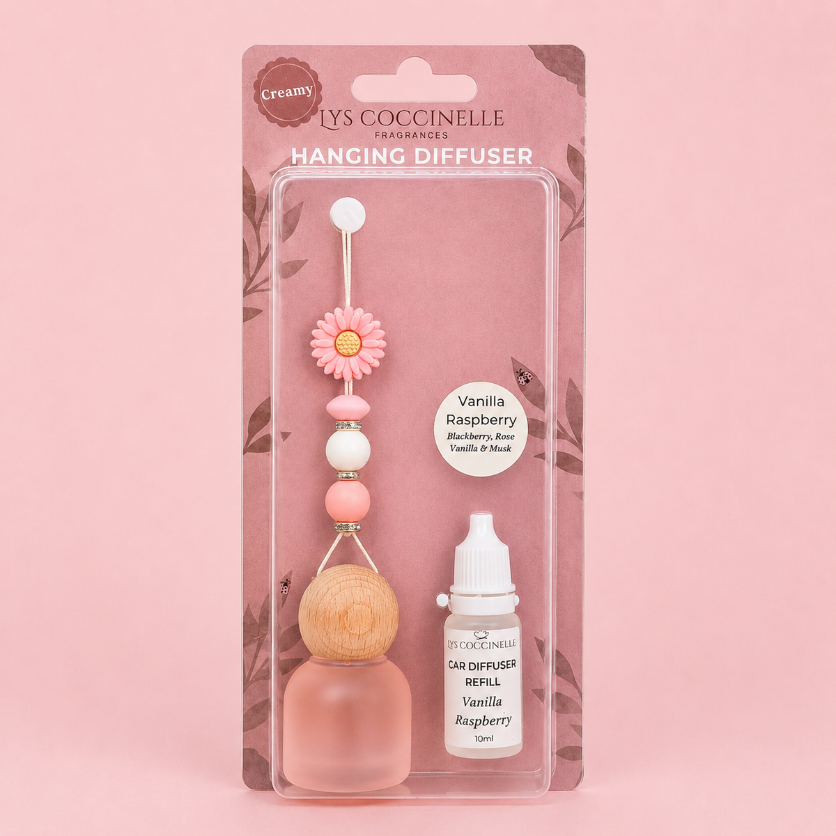 Car Diffuser - Hanging - Flowers (with refill bottle)