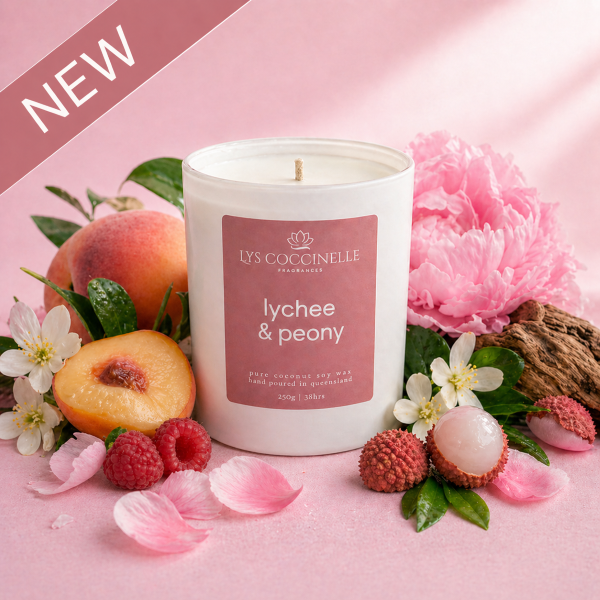 Lychee Peony Candle Brisbane