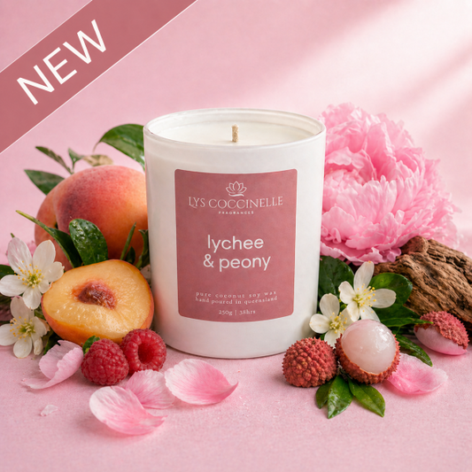 Lychee Peony Candle Brisbane
