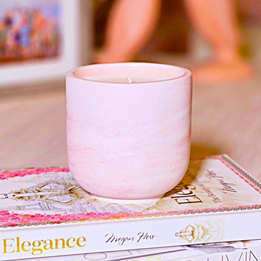 Pink concrete candle