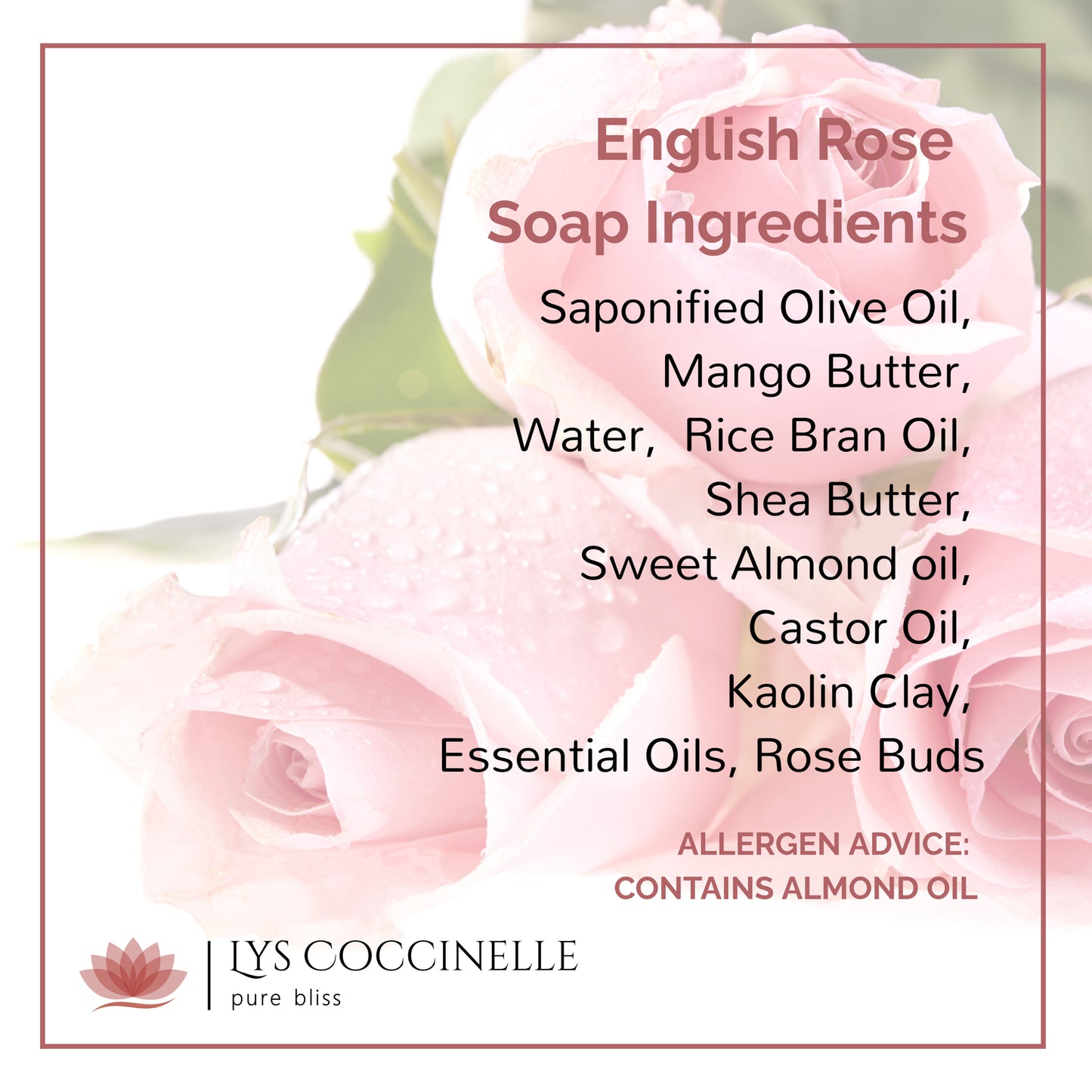 English Rose Organic Essential Oil Soap