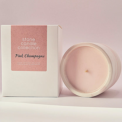 Stone Candle - Dusty Pink