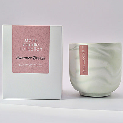Stone Candle - Sage Green