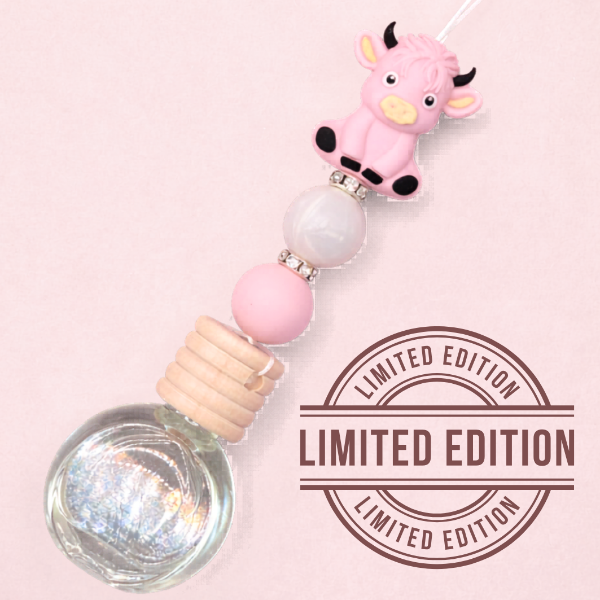 Beaded Pink Highland cow car diffuser  Australia